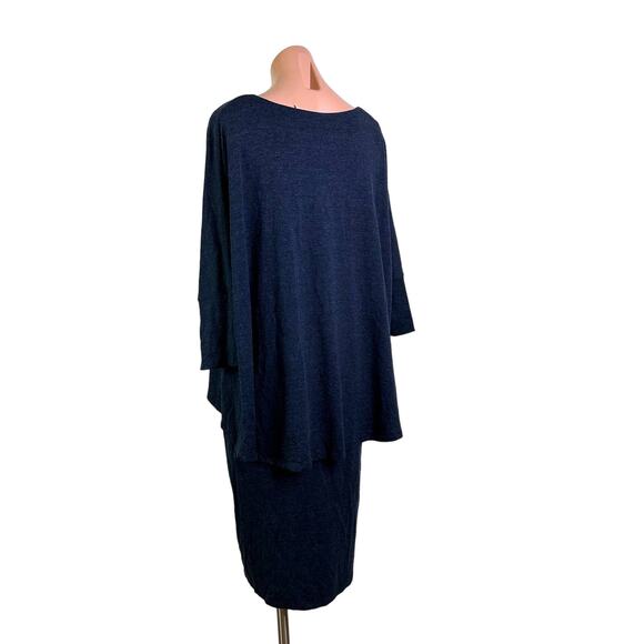 Soft Surroundings Perfect Layer Jersey Knit Dolman Sleeve Dress Navy Size XL - Picture 6 of 9